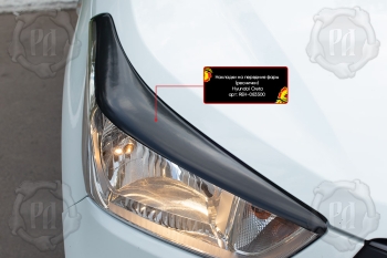 Накладки на передние фары (реснички) компл.-2шт. для Hyundai Creta I 2016-2019, глянец (под покраску)